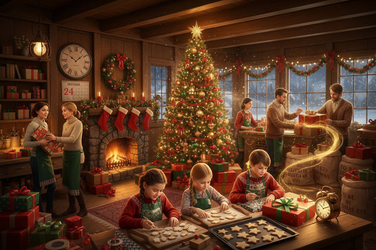 ustvari sliko kako hitimo za božič da bo vse pravočasno narejeno